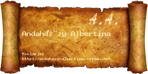Andaházy Albertina névjegykártya